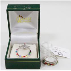 925 SILVER SEMI PRECIOUS STONE RING SIZE 6.25 AND