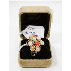 GOLD TONE MULTI STONE DESIGN RING