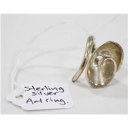 LARGE STERLING SILVER ART RING