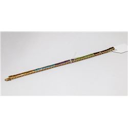 14 KT GOLD BRACELET W GARNET, BLUE TOPAZ & CITRINE