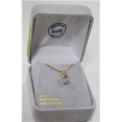 10 KT GOLD NECKLACE WITH AMETHYST 18"