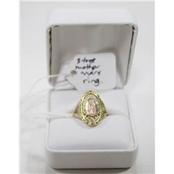 TRI TONE ORNATE GOLD MOTHER MARY RING