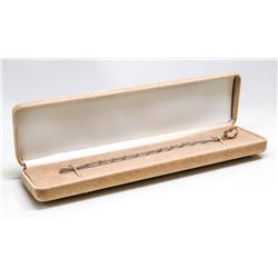 10 K BRACELET WHITE AND ROSE GOLD WITH DIAMONDS 7"