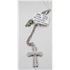 Image 1 : 14 KT WHITE GOLD ORNATE CROSS WITH CHAIN 585