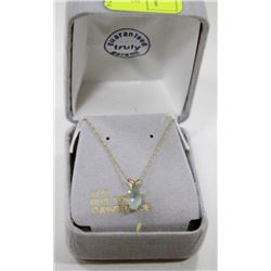 10 KT GOLD NECKLACE WITH BLUE TOPAZ 18"