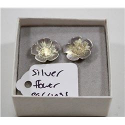 STERLING SILVER FLOWER EARRINGS