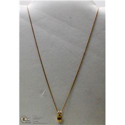 10 KT GOLD NECKLACE WITH CITRINE 18"