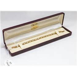 14 KT GOLD LINK BRACELET 7"