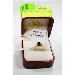 14 KT GOLD AND SAPPHIRE RING