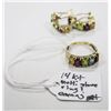 Image 1 : 14 KT GOLD MUTLI STONE RING AND EARRING SET