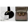Image 2 : 14 KT GOLD MUTLI STONE RING AND EARRING SET
