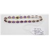 Image 1 : 14 KT GOLD AND AMETHYST BRACELET 7.5"