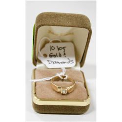 10 KT GOLD RING WITH DIAMONDS SIZE 7