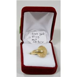 18 KT GOLD MID CENTURY MODERN RING SIZE 7.5