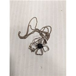 925 STERLING SILVER  FLOWER PENDANT ON CHAIN