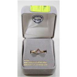 10 KT GOLD RING WITH AMETHYST AND DIAMOND