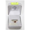 Image 1 : 10 KT GOLD RING WITH DIAMONDS AND GARNET