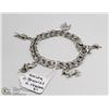 Image 1 : STERLING SILVER LINK BRACELET 7” WITH CHARMS