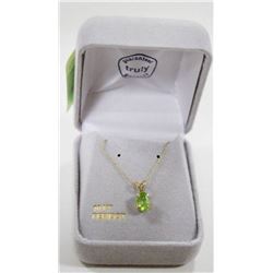 10 KT GOLD NECKLACE WITH PERIDOT STONE 18"