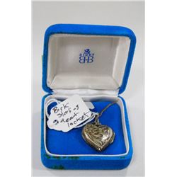 BIRKS STERLING SILVER HEART KEEPSAKE LOCKET 18"
