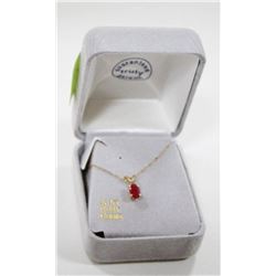 10 KT GOLD NECKLACE WITH RUBY 18"