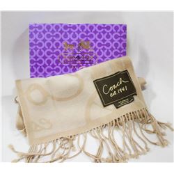 COACH 100% MERICHO WOOL SCARF WITH BOX