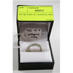 925 SILVER OCTAGONAL RING SIZE 7