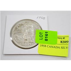 1958 CANADA SILVER DOLLAR COIN