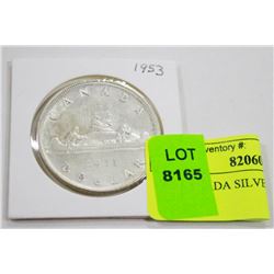 1953 CANADA SILVER DOLLAR COIN