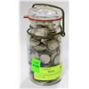 Image 1 : 33.5 OZ VINTAGE SILVER DIMES IN GLASS JAR