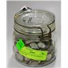 Image 1 : 55 OZ VINTAGE SILVER DIMES IN GLASS JAR