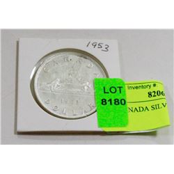 1953 CANADA SILVER DOLLAR COIN