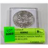 Image 1 : ONE TROY OUNCE CANADA MAPLE LEAF COIN BULLION