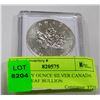 Image 1 : ONE TROY OUNCE SILVER CANADA MAPLE LEAF BULLION