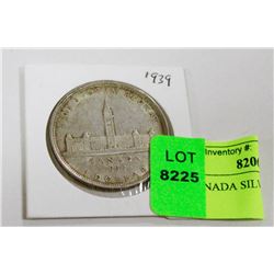 1939 CANADA SILVER DOLLAR COIN