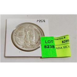 1958 CANADA SILVER DOLLAR COIN