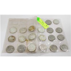 COLLECTION OF 20 VINTAGE US SILVER HALF DOLLARS