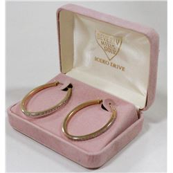 GOLD-TONE AND CUBIC HOOP EARRINGS