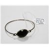 Image 1 : STERLING SILVER BANGLE WITH BLACK CUT STONE