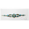 Image 1 : 925 SILVER BRACELET W TURQUOISE COLOURED STONES 8"