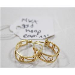 14 KT GOLD HOOP EARRINGS