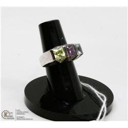 STERLING SILVER RING WITH SEMI PRECIOUS GEMS