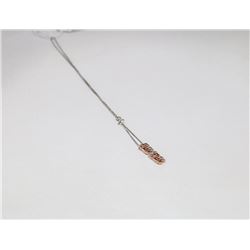 10 KT ROSE GOLD AND DIAMOND PENDANT WITH NECKLACE