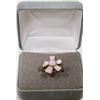 Image 1 : STERLING SILVER FLORAL RING WITH PINK INLAY