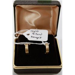  VINTAGE GOLD-TONE HOOPS WITH CUBIC'S