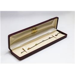 10 KT WHITE GOLD SEMI PRECIOUS GEMS BRACELET 7”