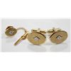 Image 1 : 12 KT GOLD FILLED CUFFLINK W/ DIAMONDS TIE CLIP
