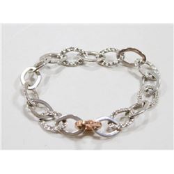 YOUNIQUE STERLING SILVER AND ROSE GOLD BRACELET 7"