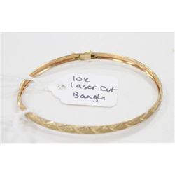 10KT LASER CUT GOLD BANGLE