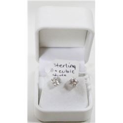 STERLING SILVER EARRINGS WITH LARGE CUBIC'S